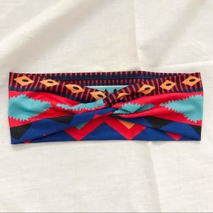 Tribal Print Headband Twist Tie Multicolor